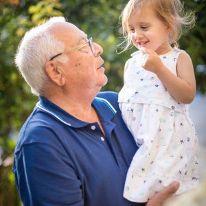 My husband Clive with our granddaugter Isabelle.